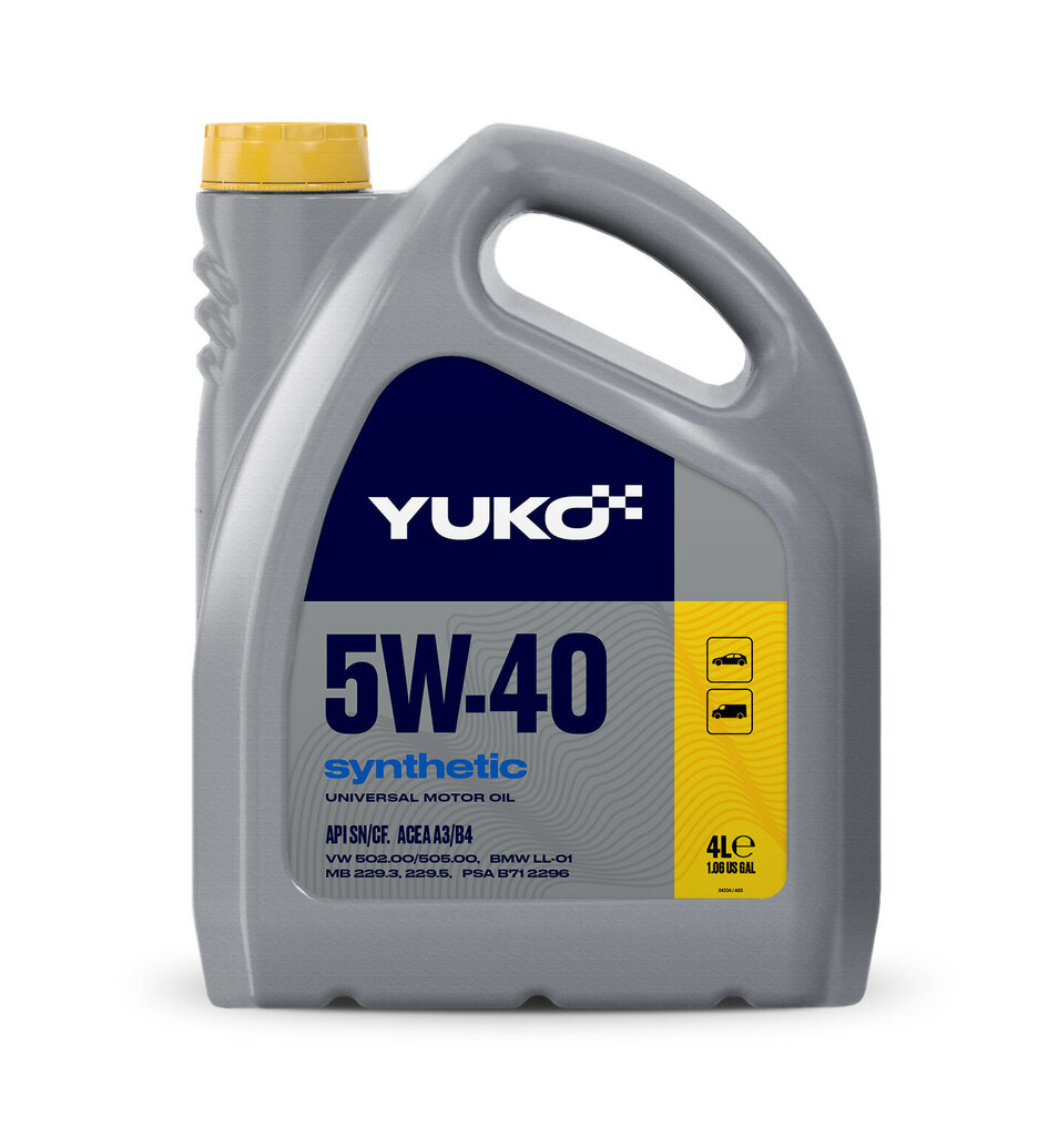 Yuko Synthetic sintetinė variklinė alyva, 5W-40, 5L kaina ir informacija | Variklinės alyvos | pigu.lt