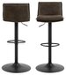 2 - jų baro kėdžių komplektas Flynn, tamsiai pilkas kaina ir informacija | Virtuvės ir valgomojo kėdės | pigu.lt