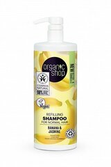 Šampūnas normaliems plaukams bananai ir jazminas Organic Shop, 1000ml kaina ir informacija | Šampūnai | pigu.lt