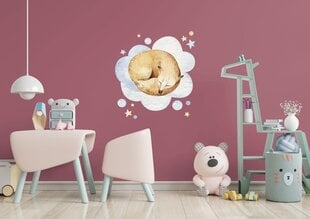 Виниловая наклейка на стену Спящая лиса Стикер с животными Декор для детской комнаты - 71 х 78 см цена и информация | Интерьерные наклейки | pigu.lt