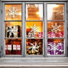 Виниловые наклейки на окно Белые снежинки Рождественские и новогодние стикеры Праздничный декор интерьера - 100 шт. (15 х 15 см) цена и информация | Интерьерные наклейки | pigu.lt