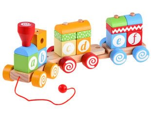 Edukacinis medinis traukinukas su raidėmis, ZA4116, 10 d. kaina ir informacija | Žaislai kūdikiams | pigu.lt