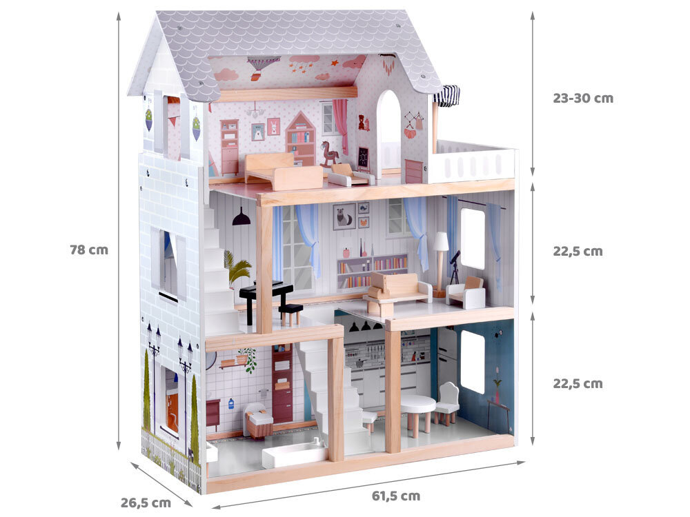 Medinis lėlių namas Boho kaina ir informacija | Žaislai mergaitėms | pigu.lt