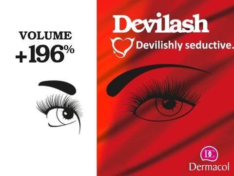 Blakstienų tušas Dermacol Devilash +196% Volume 12 ml kaina ir informacija | Akių šešėliai, pieštukai, blakstienų tušai, serumai | pigu.lt