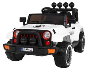 Dvivietis vaikiškas elektromobilis Ramiz Jeep Full Time 4WD, baltas цена и информация | Электромобили для детей | pigu.lt