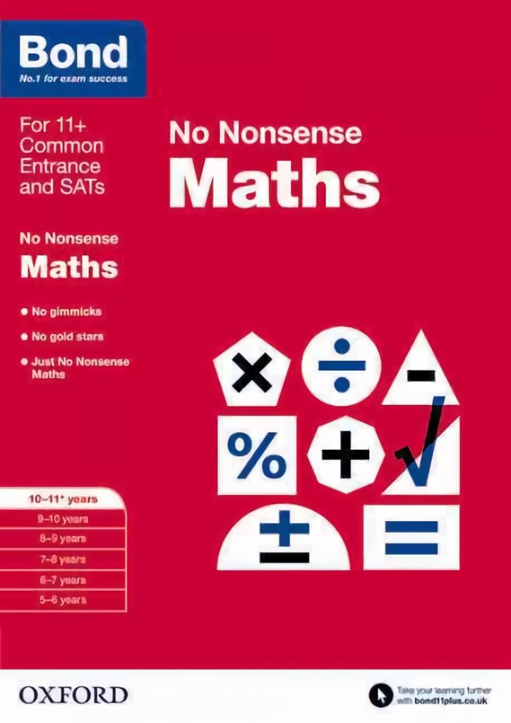 Bond: Maths: No Nonsense: 10-11plus years, 10-11 years kaina ir informacija | Knygos paaugliams ir jaunimui | pigu.lt