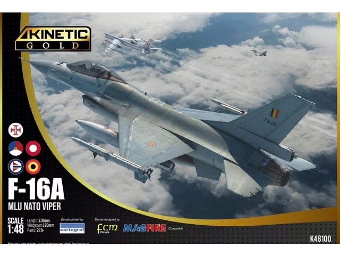 Surenkamas modelis Kinetic F-16A MLU NATO Viper, 1/48, 48100 kaina ir informacija | Konstruktoriai ir kaladėlės | pigu.lt