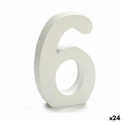 Номера 6 Деревянный Белый (2 x 16 x 14,5 cm) (24 штук) цена и информация | Почтовые ящики, номера для дома | pigu.lt