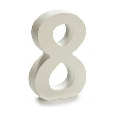 Номера 8 Деревянный Белый (1,8 x 21 x 17 cm) (12 штук) цена и информация | Почтовые ящики, номера для дома | pigu.lt