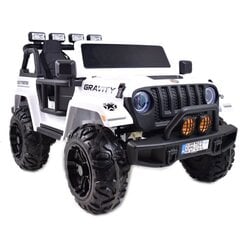 Dvivietis vaikiškas elektromobilis Super Toys Jeep Gravity S609, baltas kaina ir informacija | Elektromobiliai vaikams | pigu.lt