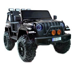 Dvivietis vaikiškas elektromobilis Super Toys Jeep Gravity S609, juodas kaina ir informacija | Elektromobiliai vaikams | pigu.lt