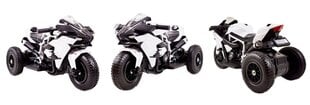 Vienvietis vaikiškas elektrinis motociklas Super Racer, baltas kaina ir informacija | Elektromobiliai vaikams | pigu.lt