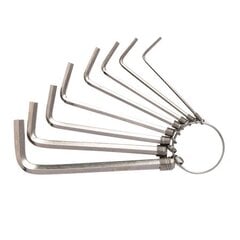 Набор шестигранных ключей Deli Tools Hex, 1,5-6 мм, серебристый цена и информация | Механические инструменты | pigu.lt