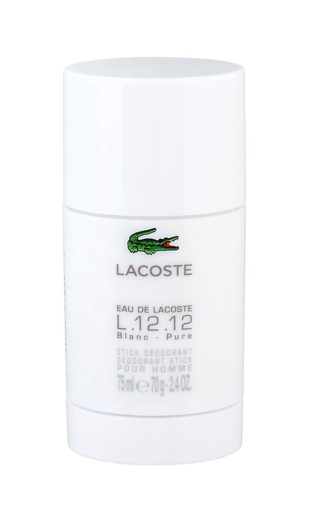 Pieštukinis dezodorantas Lacoste Eau de Lacoste L.12.12 Blanc vyrams 75 ml цена и информация | Parfumuota kosmetika vyrams | pigu.lt