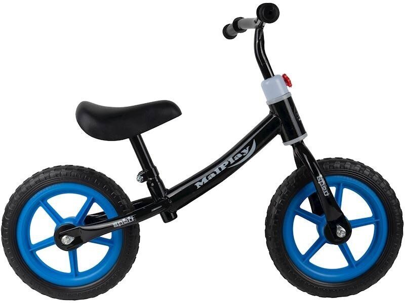 Balansinis dviratis Malplay Eva 12", juodas/mėlynas kaina ir informacija | Balansiniai dviratukai | pigu.lt