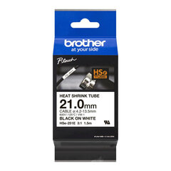 Brother cilindrinė juostelė HSE251E 21,2 mm (Juoda/Balta) kaina ir informacija | Spausdintuvų priedai | pigu.lt