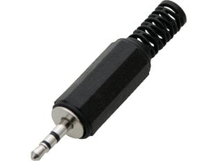 Kištukas AUX 2.5 stereo, juodas kaina ir informacija | Adapteriai, USB šakotuvai | pigu.lt