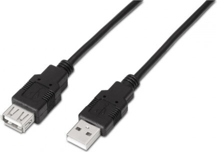 Aisens A101-0017, USB-A F/M, 3 m kaina ir informacija | Kabeliai ir laidai | pigu.lt