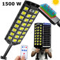 LED šviestuvas su saulės baterija, 1500 W kaina ir informacija | Lauko šviestuvai | pigu.lt