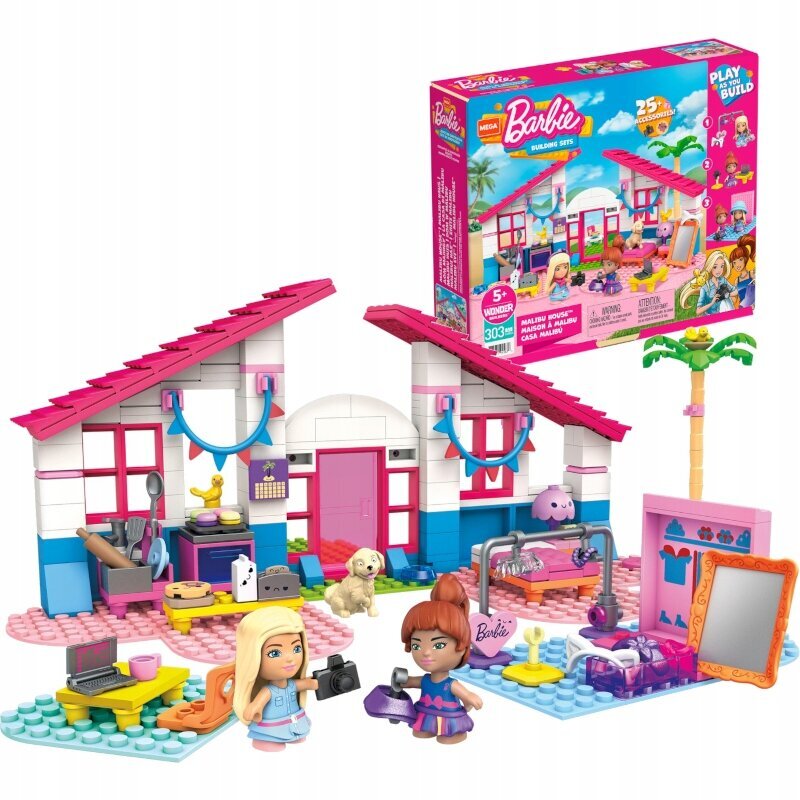 Konstruktorius Barbie Malibu house, 303 vnt цена и информация | Konstruktoriai ir kaladėlės | pigu.lt