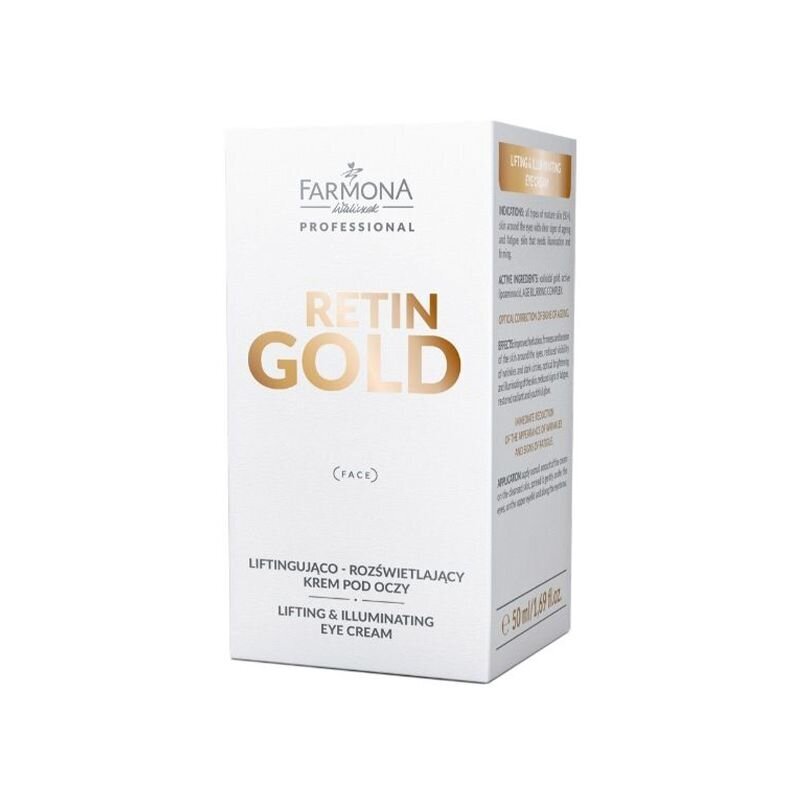 Pakeliamasis ir skaistinamasis akių kremas - Farmona retin gold, 50 ml kaina ir informacija | Veido kremai | pigu.lt