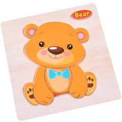 Medinė dėlionė Sweet Bear, 8 d. kaina ir informacija | Dėlionės (puzzle) | pigu.lt