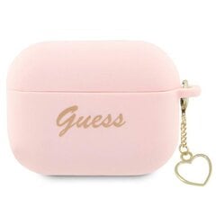 Guess GUAP2LSCHSP AirPods Pro 2 cover pink|pink Silicone Charm Heart Collection цена и информация | Аксессуары для наушников | pigu.lt