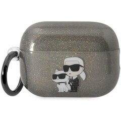 Karl Lagerfeld KLAP2HNKCTGK Airpods Pro 2 cover black|black Gliter Karl&Choupette цена и информация | Наушники | pigu.lt