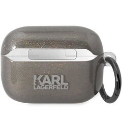 Karl Lagerfeld KLAP2HNKCTGK Airpods Pro 2 cover black|black Gliter Karl&Choupette цена и информация | Наушники | pigu.lt