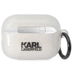 Karl Lagerfeld KLAP2HNKCTGT Airpods Pro 2 cover transparent Gliter Karl&Choupette цена и информация | Теплая повязка на уши, черная | pigu.lt