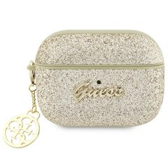 Guess GUAP2GLGSHD AirPods Pro 2 cover gold|gold Glitter Flake 4G Charm цена и информация | Аксессуары для наушников | pigu.lt