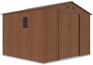 Садовый домик Hudson 9x8, коричневый цвет цена и информация | Садовые сараи, дровницы | pigu.lt