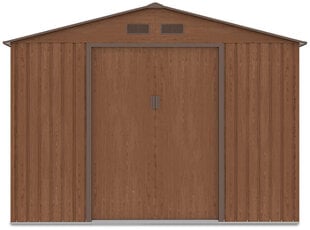 Sodo namelis Hudson 9x8, rudas kaina ir informacija | Sodo nameliai, malkinės, pastogės | pigu.lt