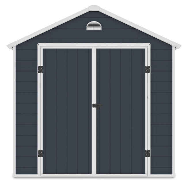 Sodo namelis Vermont 8x6, tamsiai pilkas kaina ir informacija | Sodo nameliai, malkinės, pastogės | pigu.lt