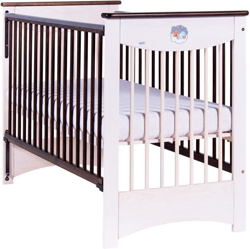 Kūdikio lovytė, balta/ruda kaina ir informacija | Kūdikių lovytės | pigu.lt