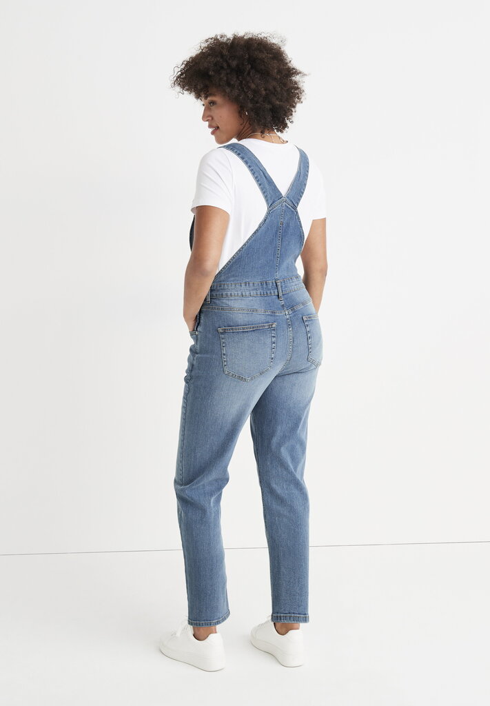 Cellbes moteriškos kelnės su petnešėlėmis ALINA, džinsinės mėlynos spalvos kaina ir informacija | Džinsai moterims | pigu.lt