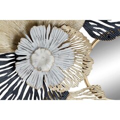 Настенное зеркало DKD Home Decor Стеклянный Чёрный Позолоченный Металл Белый Лист растения (74 x 6 x 75 cm) цена и информация | Зеркала | pigu.lt