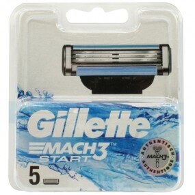 Skustuvo pakaitinės galvutės Gillette Mach3 start, 5 vnt. kaina ir informacija | Skutimosi priemonės ir kosmetika | pigu.lt