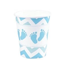 Одноразовые бумажные стаканчики, 220 мл, 6 шт., Baby Shower, цвет: голубой 0582 цена и информация | Праздничная одноразовая посуда | pigu.lt