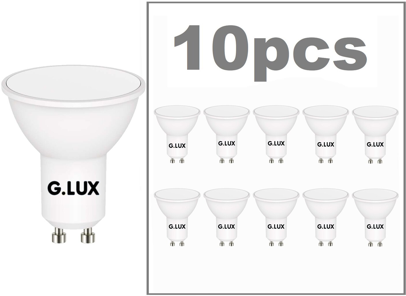 LED lemputės G.LUX GR-LED-GU10-PA9-8W 4000K цена и информация | Elektros lemputės | pigu.lt