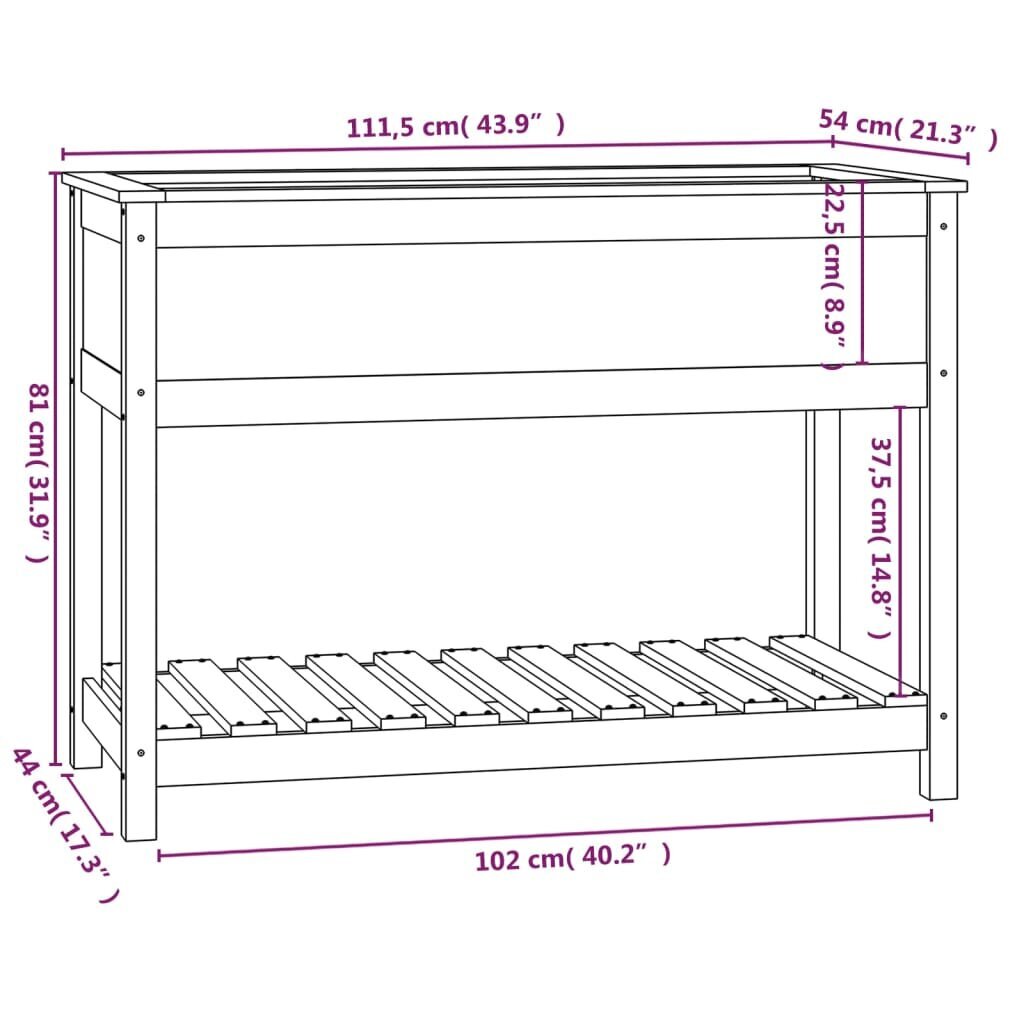 Lovelis su lentyna vidaXL, 111,5x54x81cm kaina ir informacija | Loveliai | pigu.lt