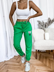 Повседневные брюки из хлопка для женщин Classic, зеленые цена и информация | Брюки цвета слоновой кости | pigu.lt