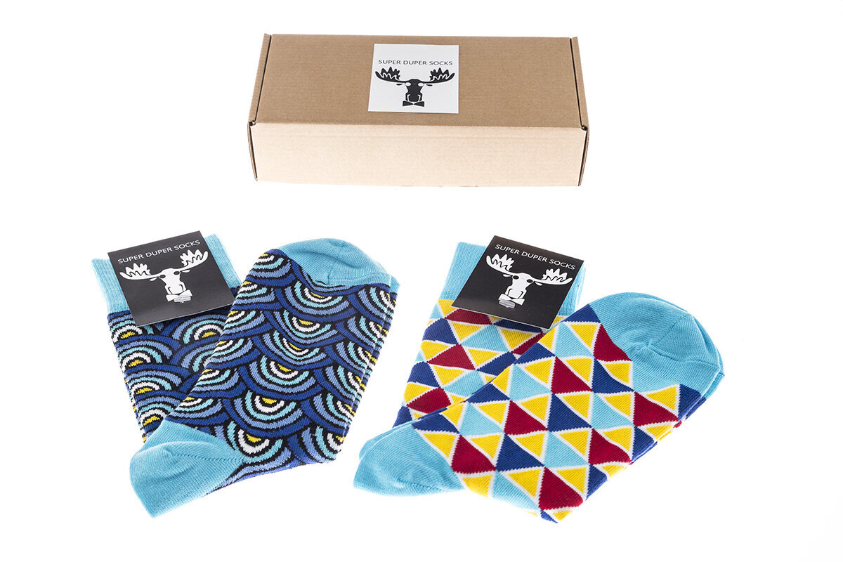 Kojinės vyrams Super Duper Socks, įvairių spalvų, 2 poros цена и информация | Vyriškos kojinės | pigu.lt