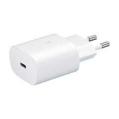 Сетевой адаптер-зарядка Samsung EP-TA800EWE, 25W, USB-C 2A, белый цена и информация | Зарядные устройства для телефонов | pigu.lt