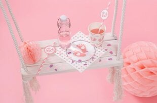 Vienkartiniai popieriniai puodeliai Baby Shower, 220 ml, 6 vnt. kaina ir informacija | Vienkartiniai indai šventėms | pigu.lt