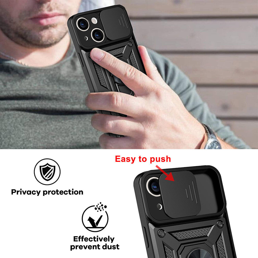 Slide Camera Armor skirtas Samsung Galaxy S23 Plus, juodas цена и информация | Telefono dėklai | pigu.lt