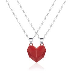 Серебряное ожерелье из двух частей в форме сердца с магнитной застежкой цена и информация | Женское колье | pigu.lt