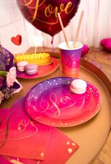 Одноразовые бумажные тарелки Love, 18 см, 6 шт, 2265 цена и информация | Праздничная одноразовая посуда | pigu.lt