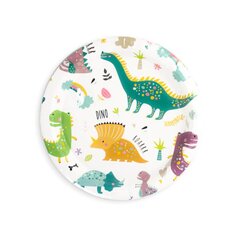 Одноразовые бумажные тарелки Динозавры, 18 см, 6 шт, 6685 цена и информация | Праздничная одноразовая посуда | pigu.lt