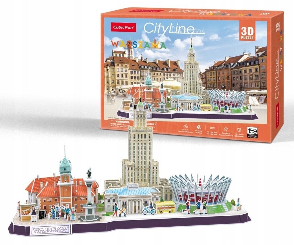 3D dėlionė Cubic Fun Varšuva, 126 d. kaina ir informacija | Dėlionės (puzzle) | pigu.lt